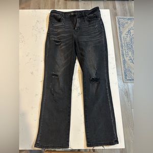 Risen Jeans size 7. Black with distressing. Ankle Length.